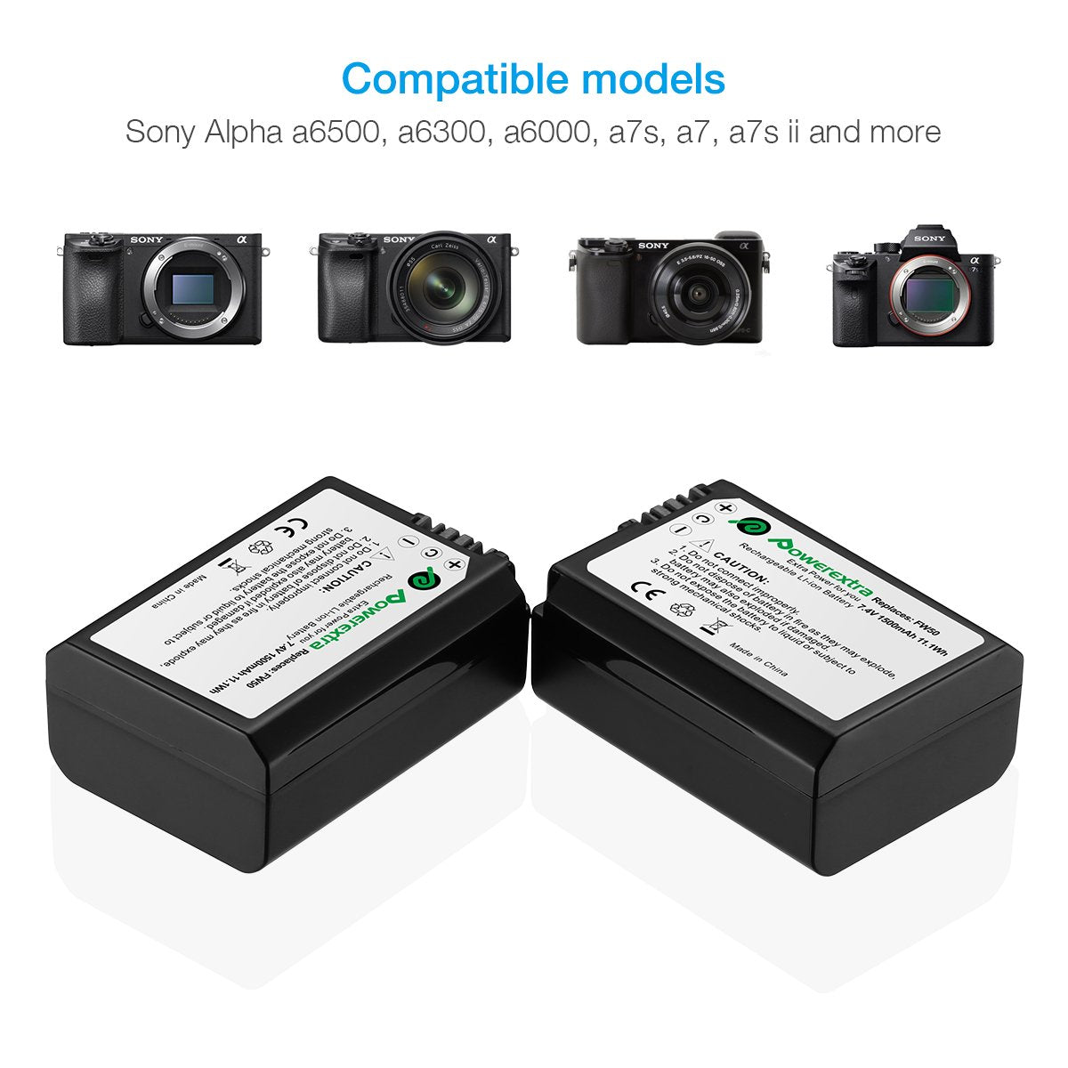 Powerextra Replacement Battery for Sony NP-FW50