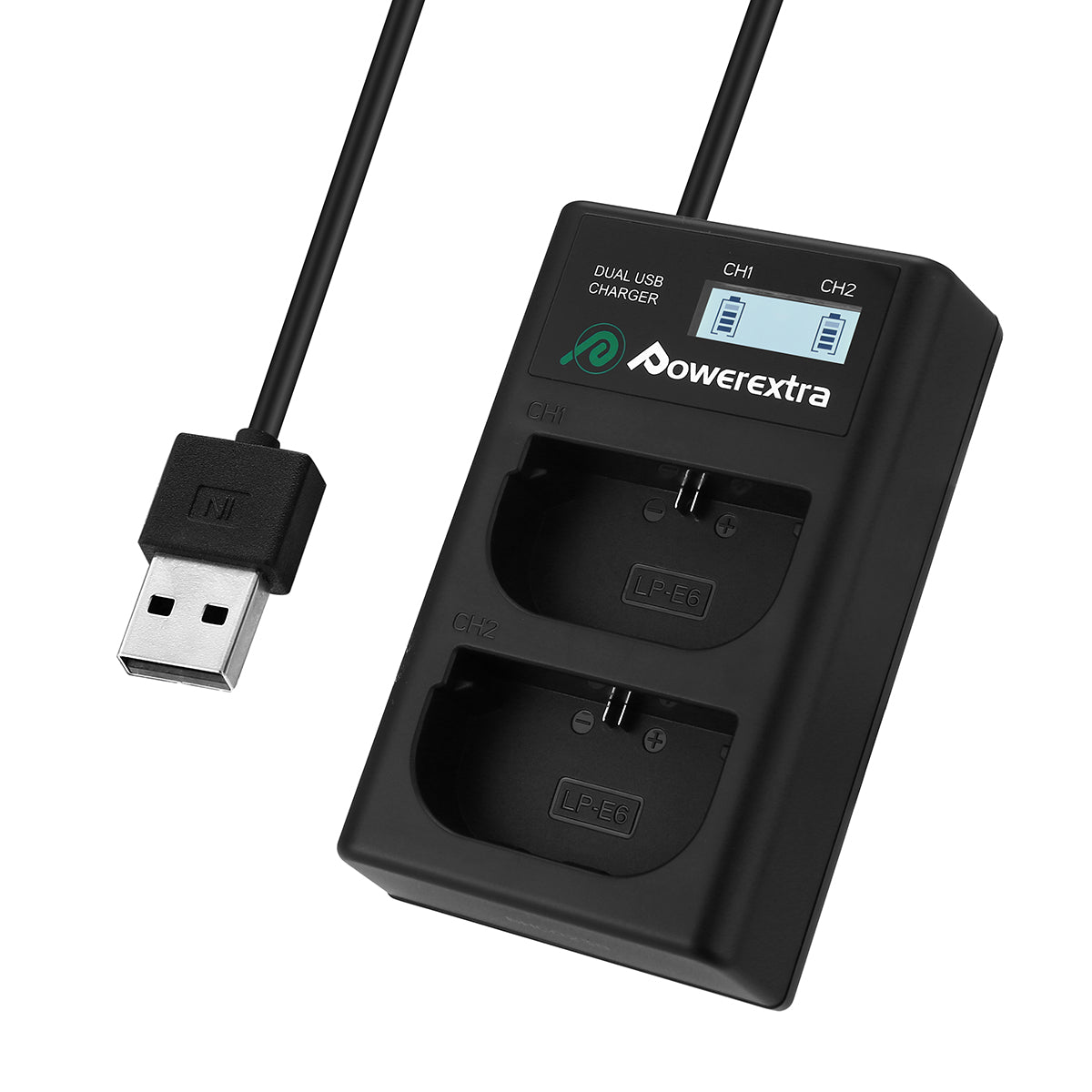 Dual USB LCD Battery Charger for Canon
