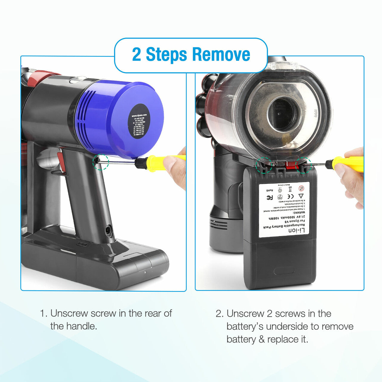 Powerextra 5000mAh Replacement Battery for Dyson V8