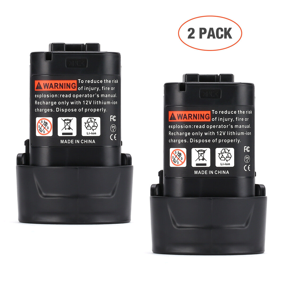 2-Pack 3.0Ah 3.6V Replacement Battery Pack for Black & Decker