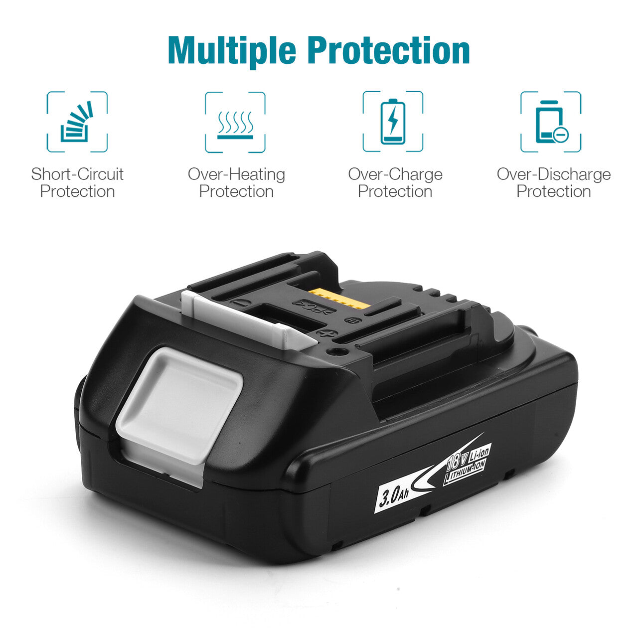 2Pack 18V 3000mAh Replacement Battery For Makita Tools