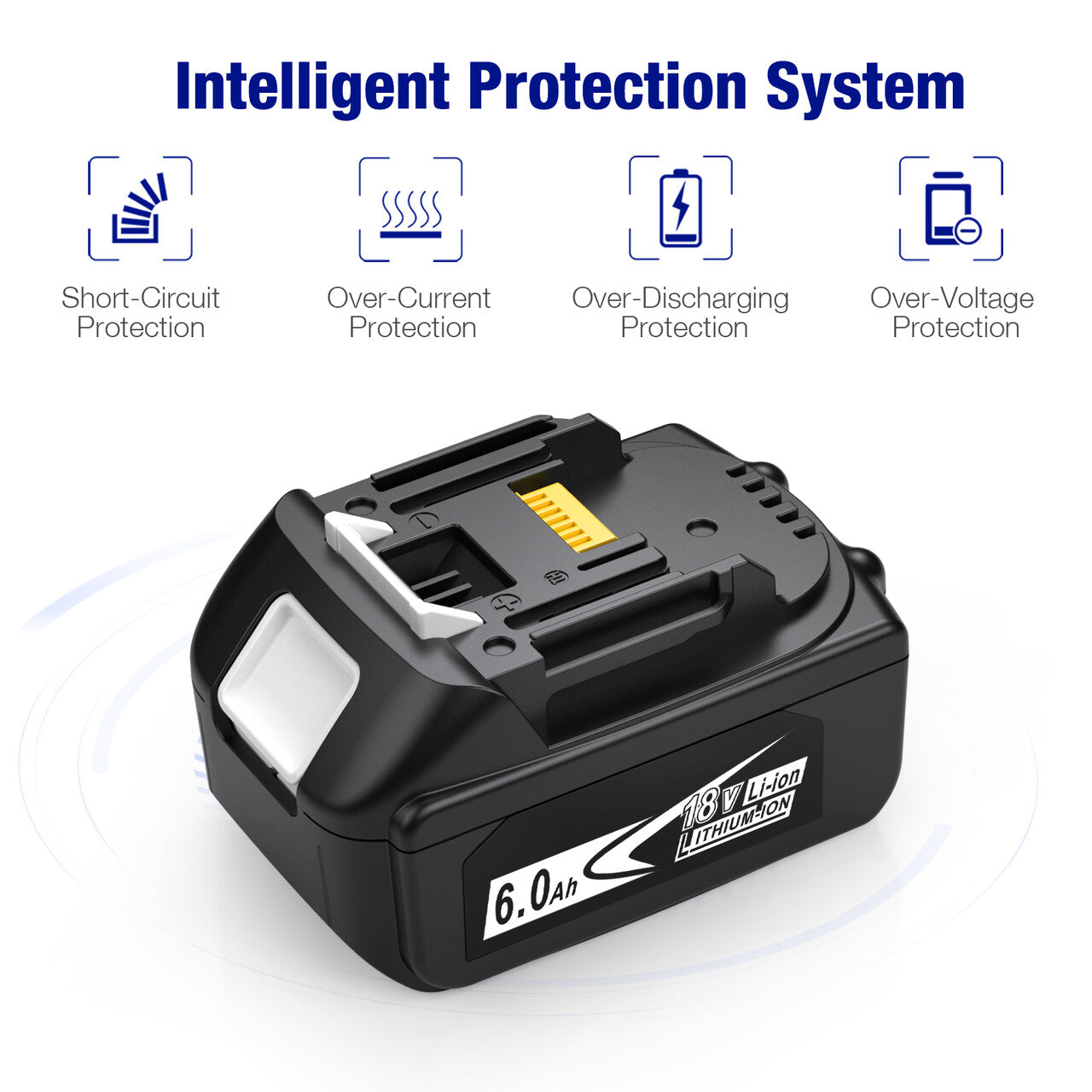 18V 6.0Ah Lithium Battery Replace for Makita 18V Battery