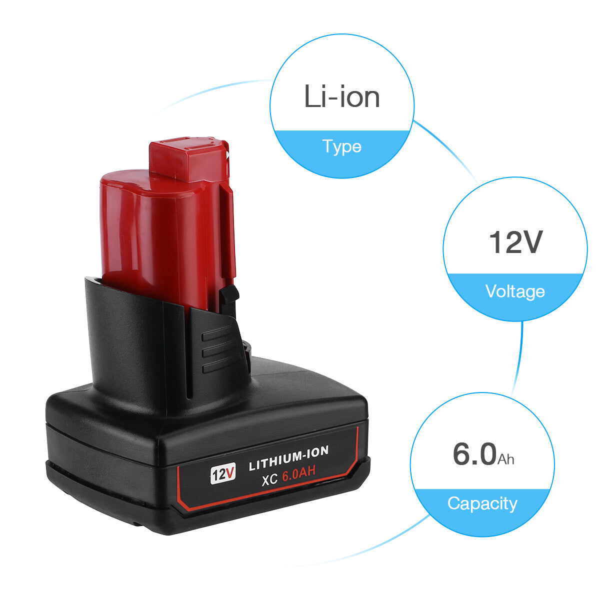 Milwaukee M12 Battery 6.0Ah Replacement