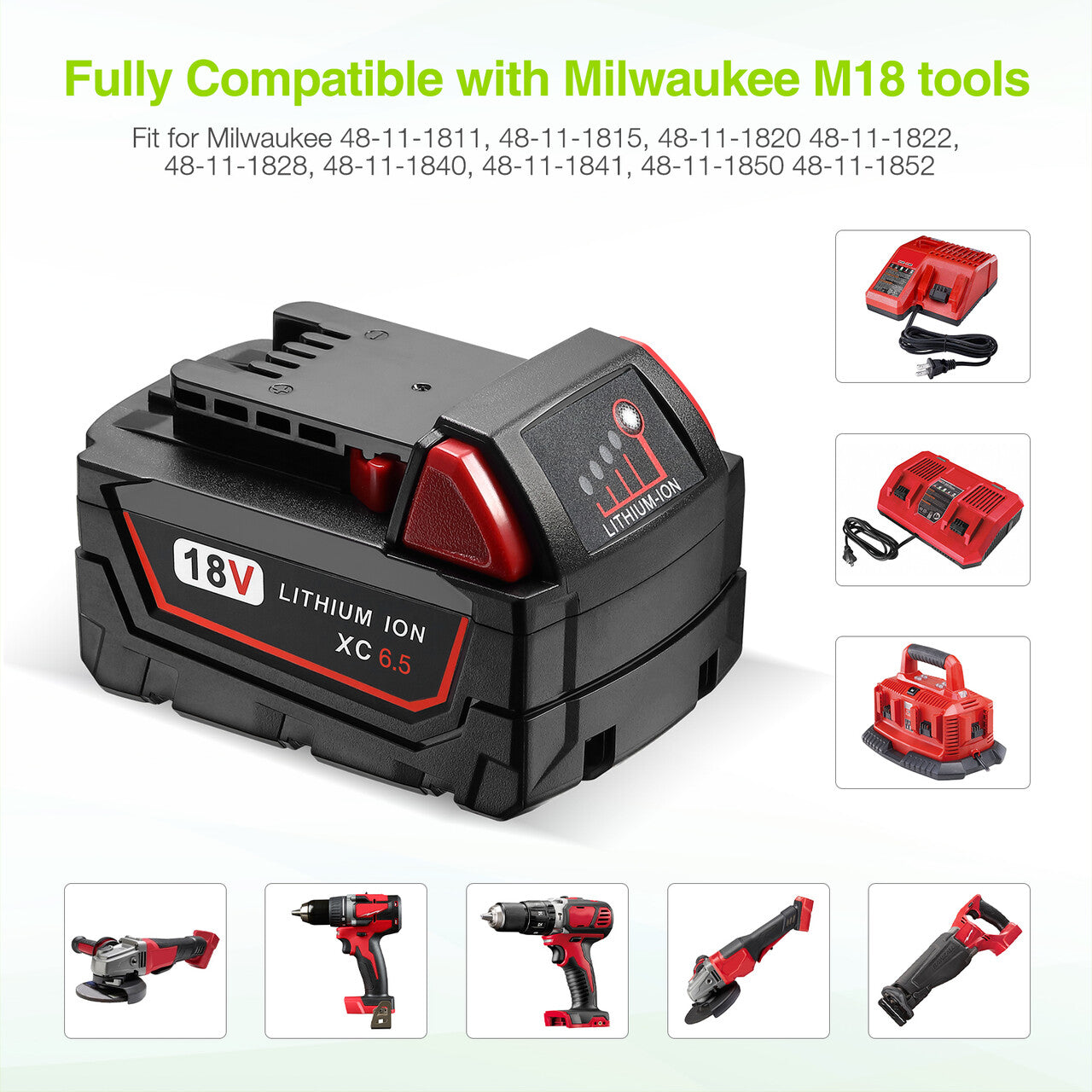 Milwaukee M18 Lithium XC6.5 Extended Capacity Battery