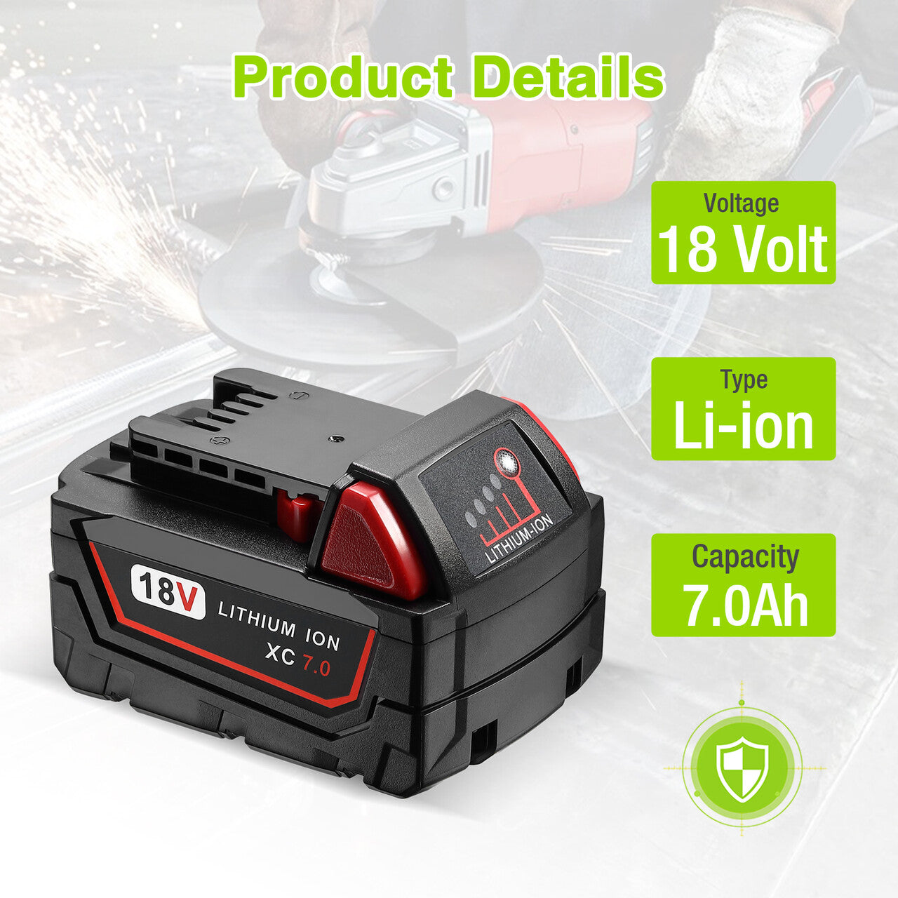 Milwaukee M18 18V Lithium XC 7.0Ah Extended Capacity Battery Replacement