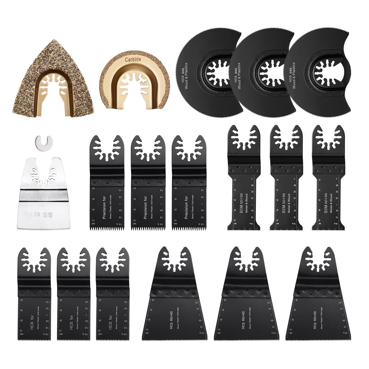 Powerextra 19 PCS Oscillating Multitool Blades for Wood and Metal