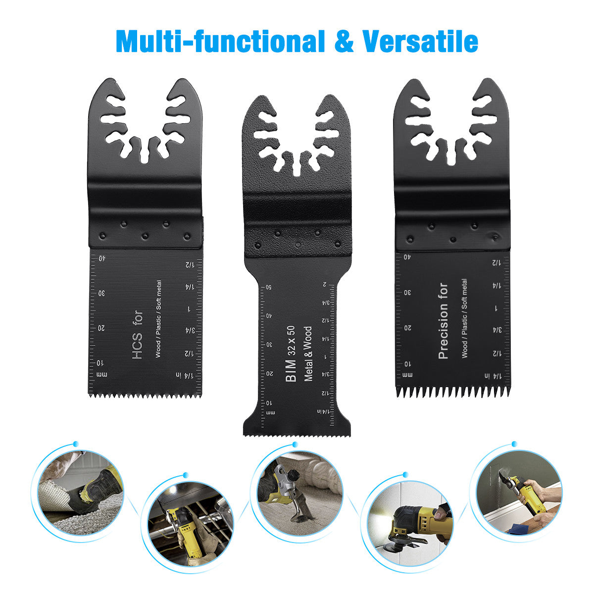 Powerextra 19 PCS Oscillating Multitool Blades for Wood and Metal