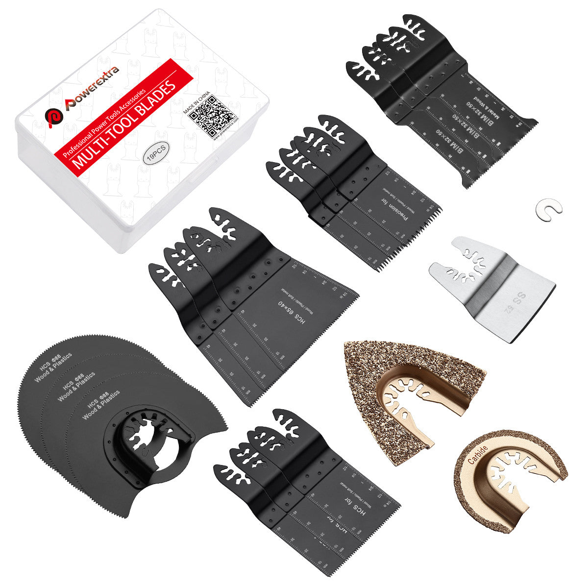 Powerextra 19 PCS Oscillating Multitool Blades for Wood and Metal