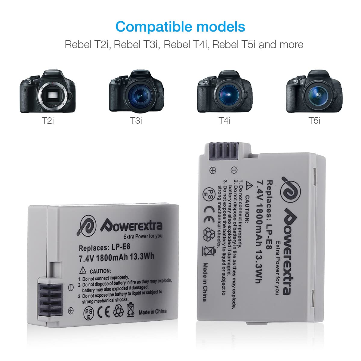 Powerextra LP-E8 Replacement Battery