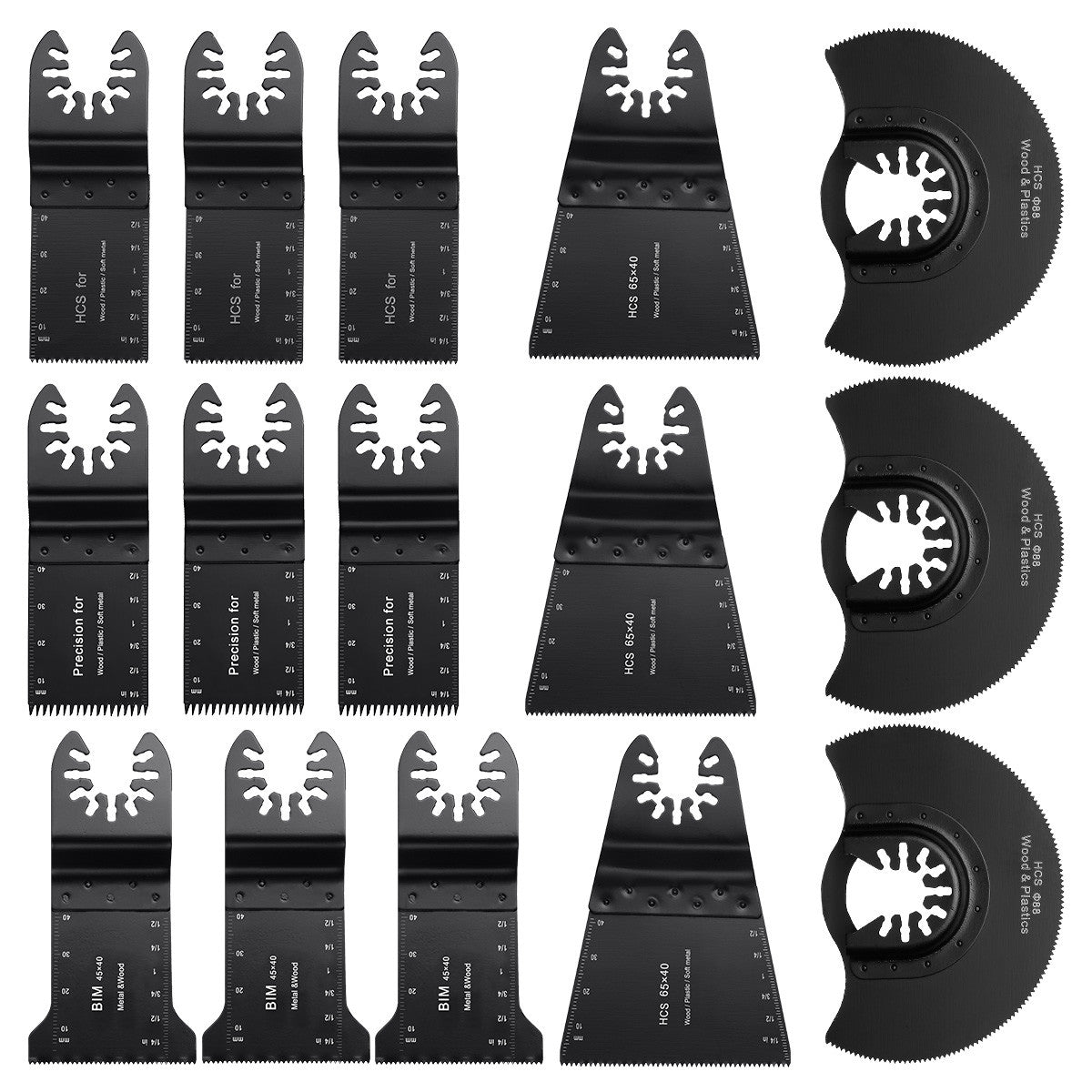 Powerextra 15PCS Multi-tool Oscillating Saw Blades Set