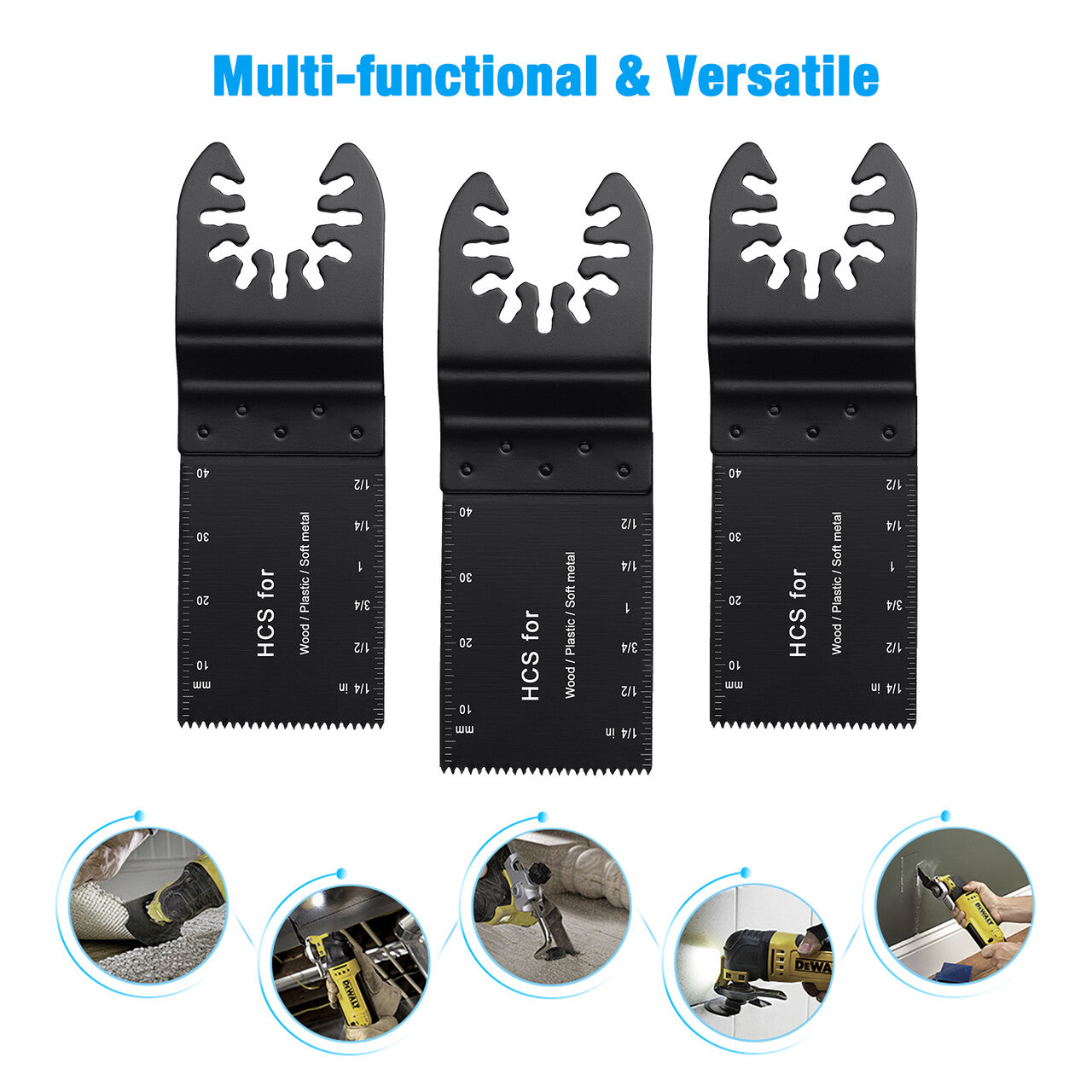 Powerextra 50 PCS Metal Wood Oscillating Multitool Blades