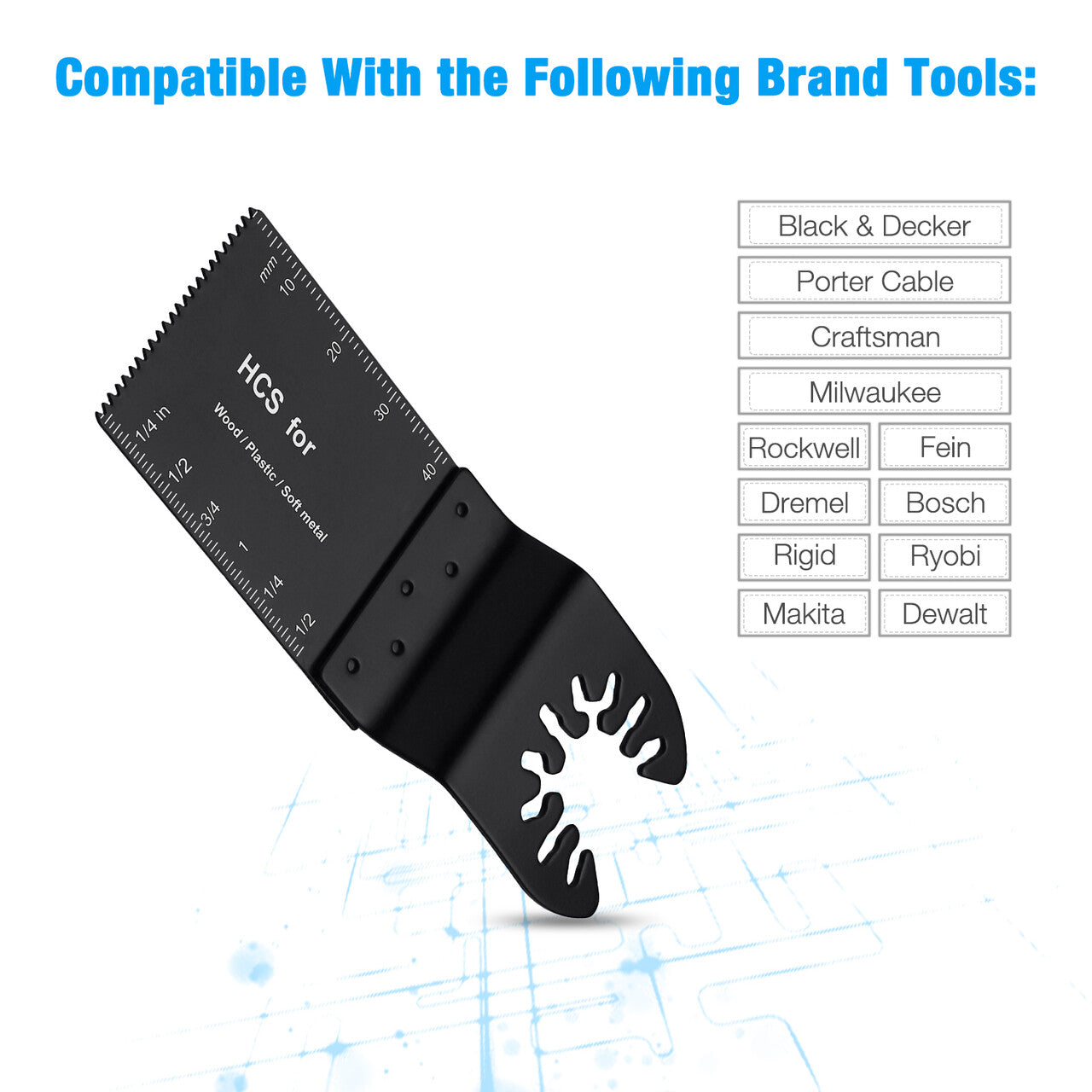Powerextra 50 PCS Metal Wood Oscillating Multitool Blades