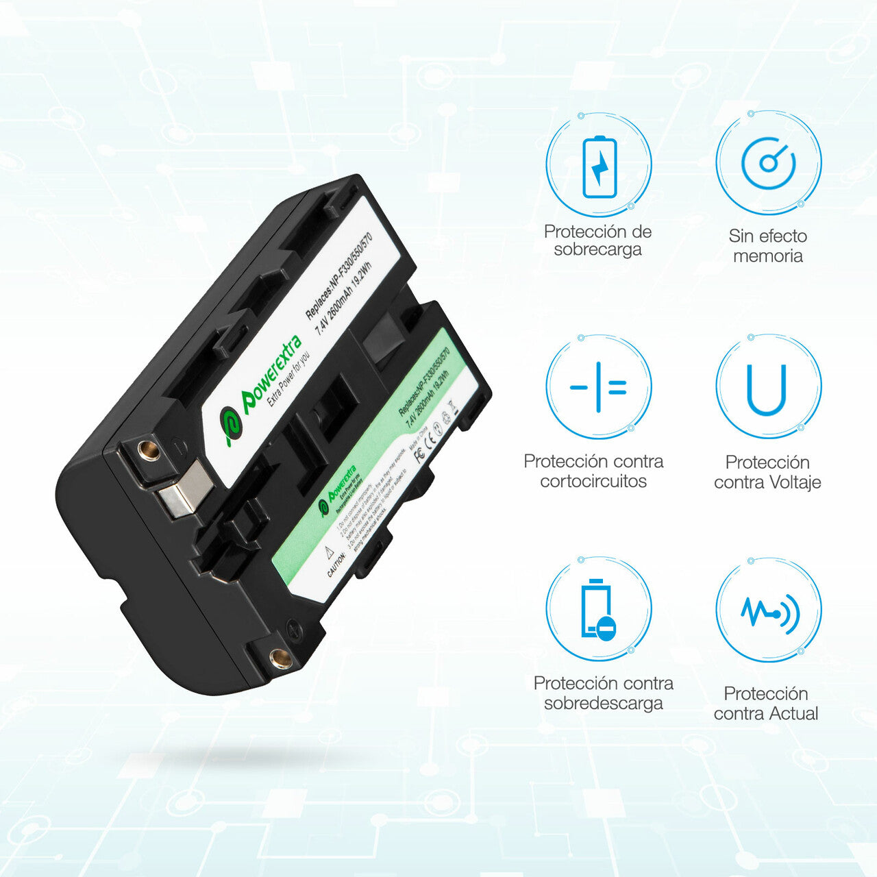 Powerextra Replacement NP-F550 Battery