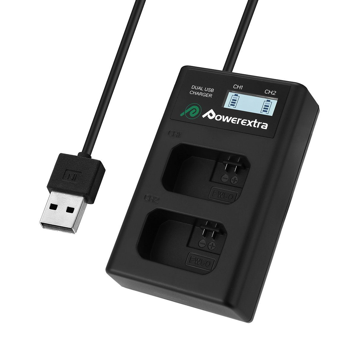 LCD Battery Charger for Sony NP-FW50 Replacement Battery