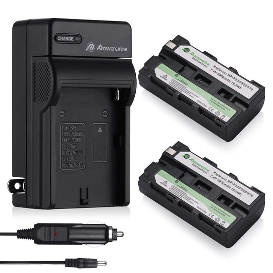 Powerextra Replacement NP-F550 Battery and Charger with Car Charger