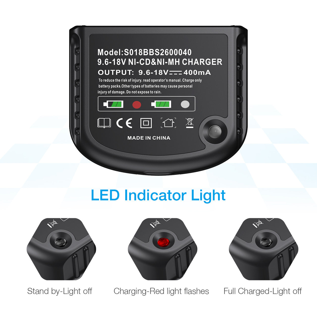 Black and decker 18v battery charger red light deals