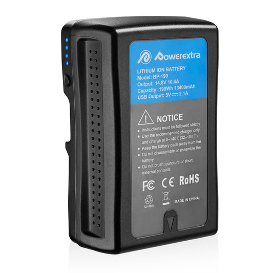 Powerextra V Mount V-Lock Battery 190Wh 13400mAh for DSLR