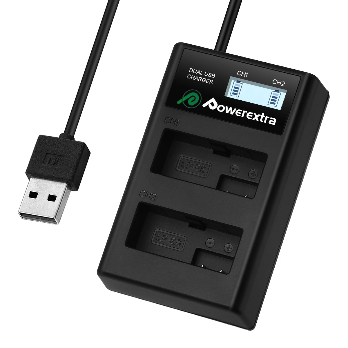 Powerextra Replacement LP-E8 Battery Charger
