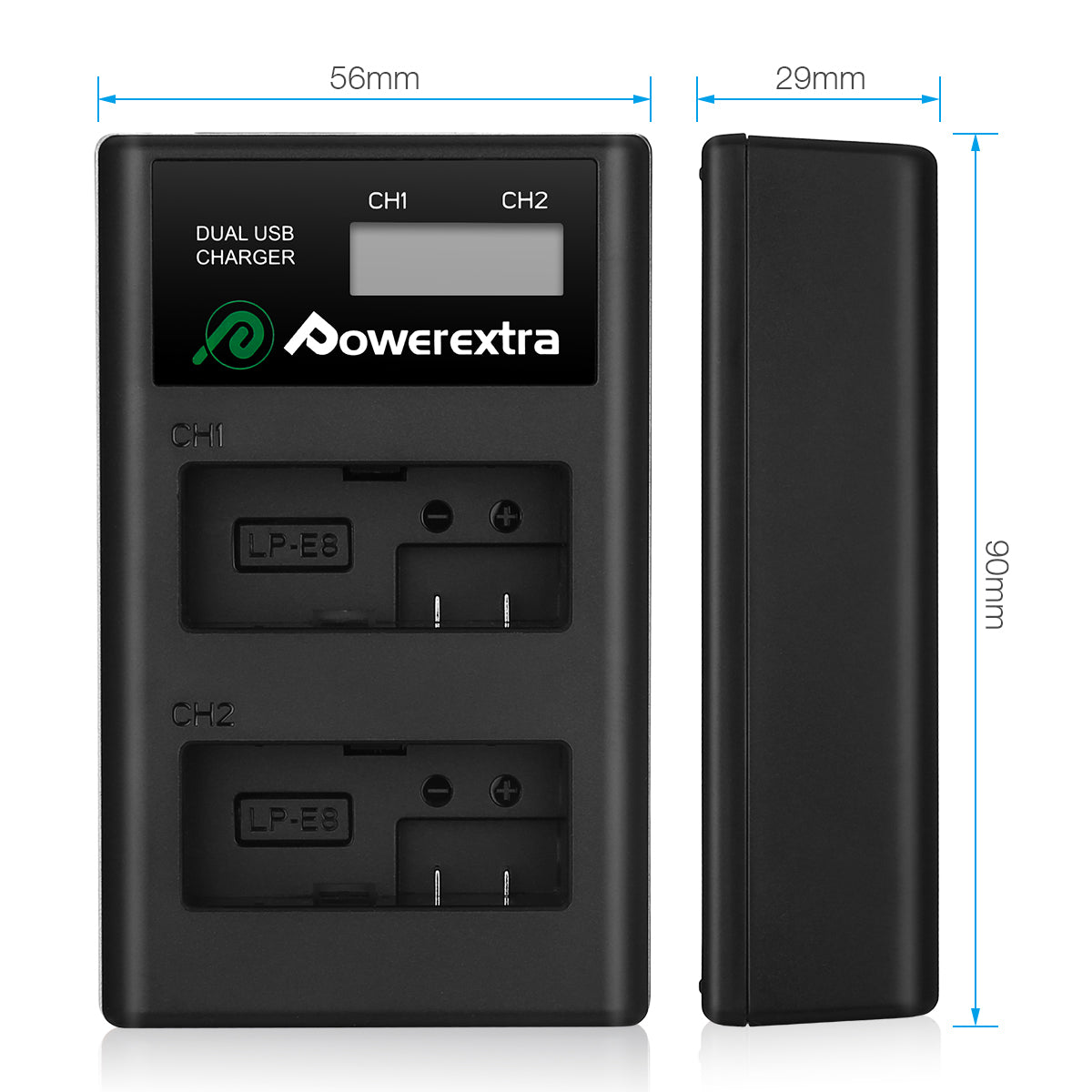 Powerextra Replacement LP-E8 Battery Charger