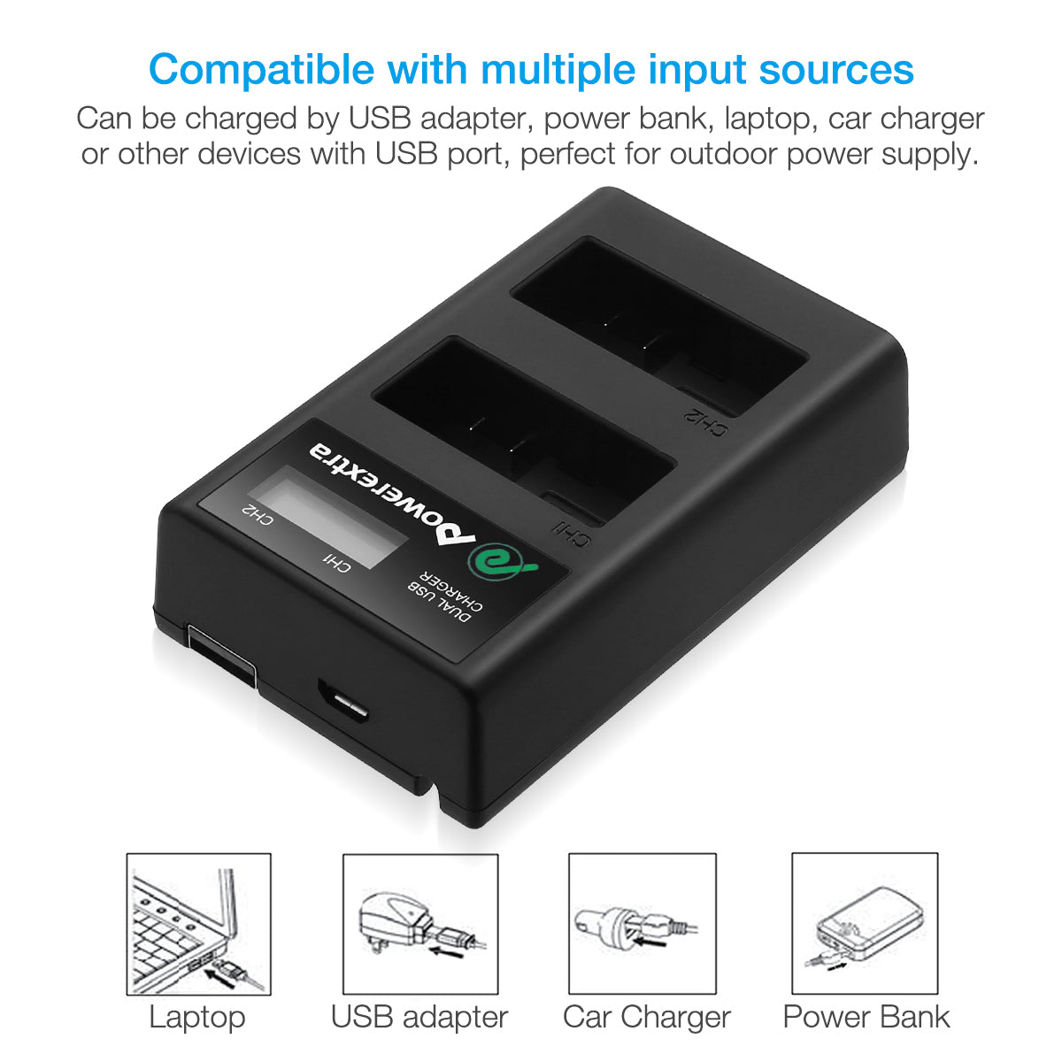 Powerextra Replacement LP-E8 Battery Charger