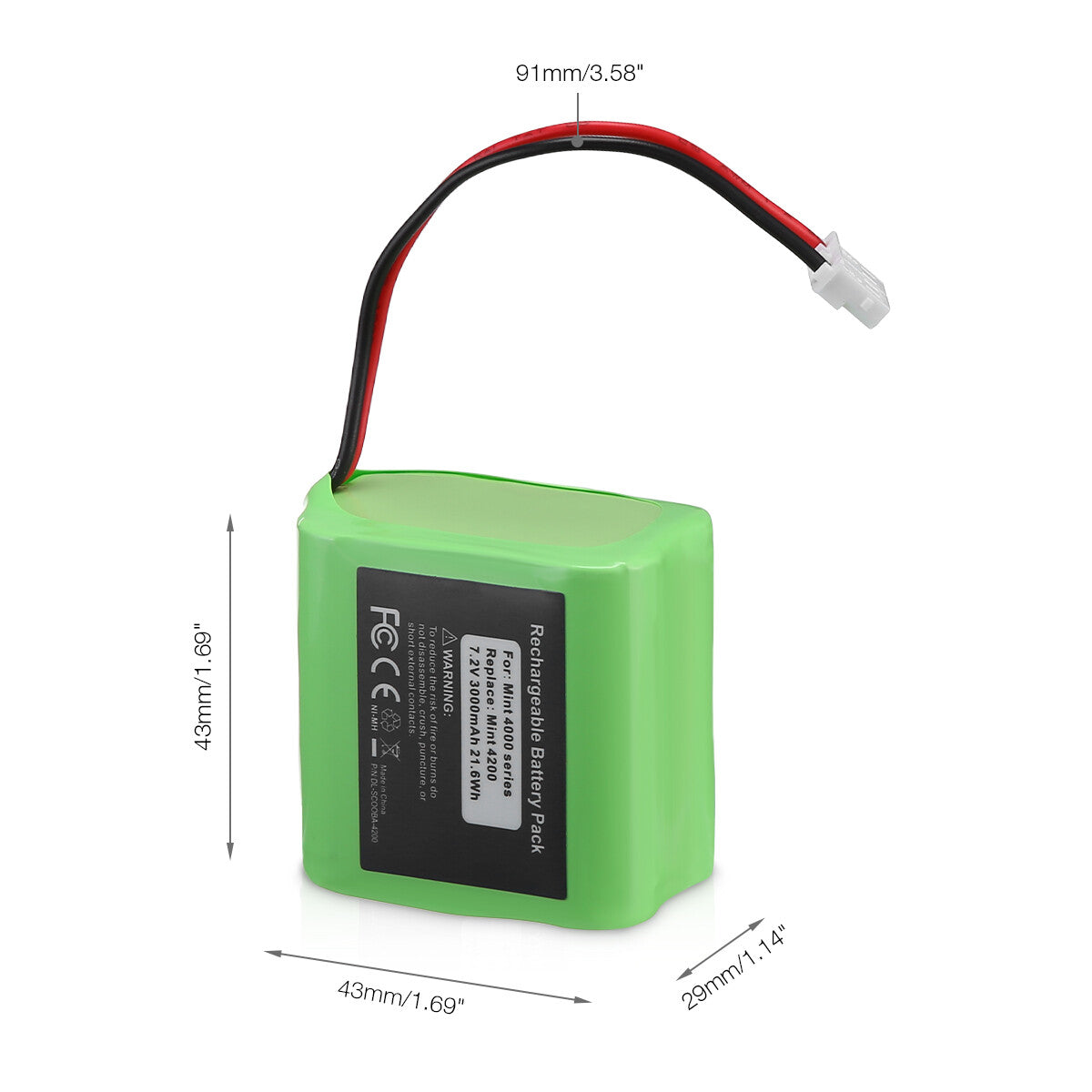 7.2V 3000mAh Replacement Battery for iRobot Mint 4200 4205 Braava 320 321