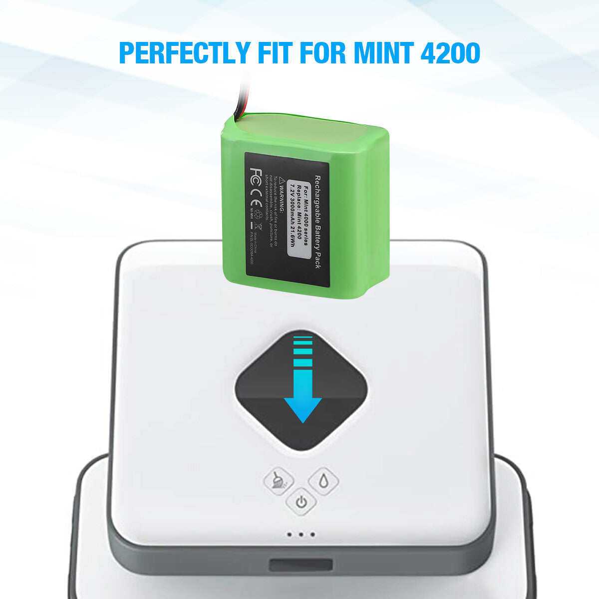 7.2V 3000mAh Replacement Battery for iRobot Mint 4200 4205 Braava 320 321