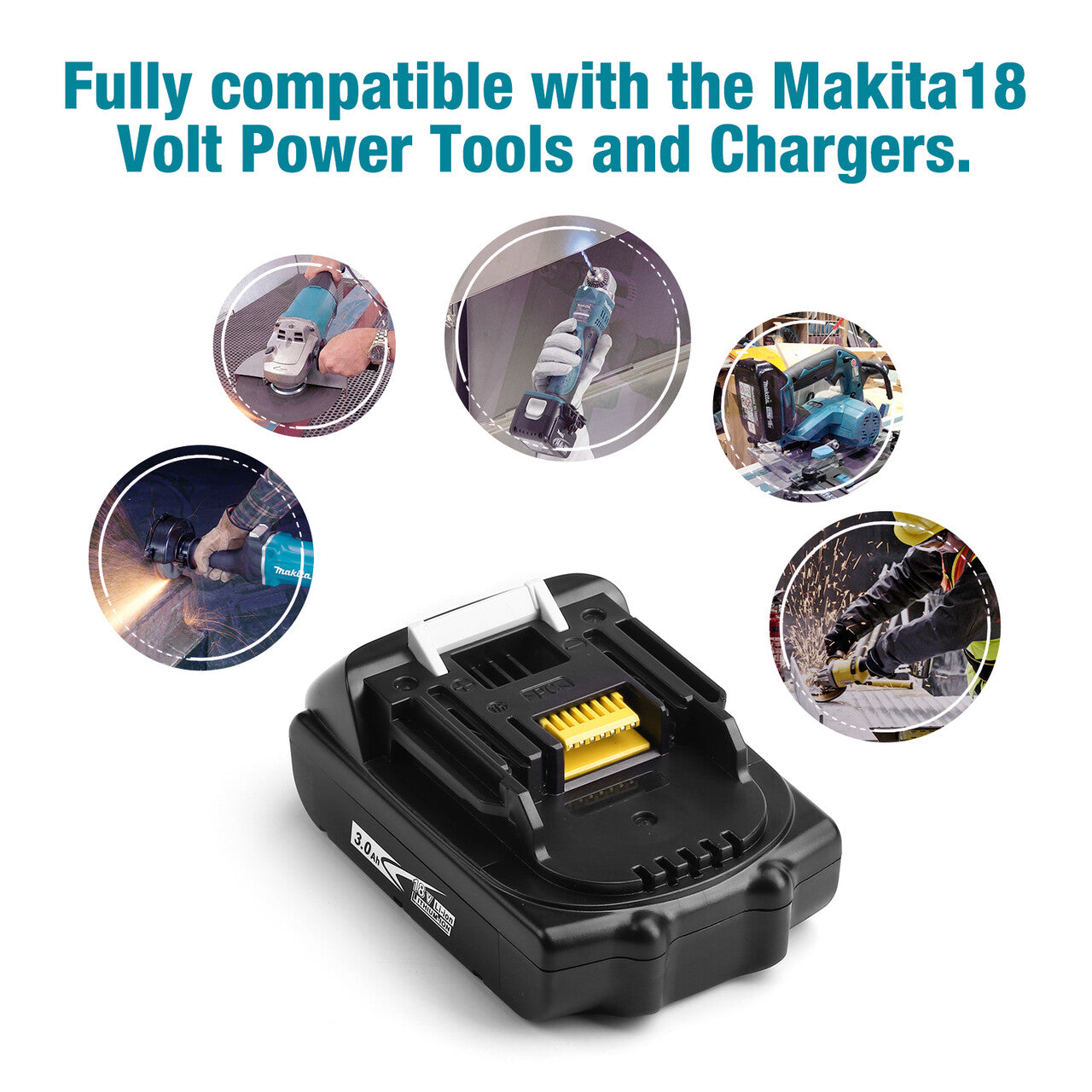 2Pack 18V 3000mAh Replacement Battery For Makita Tools