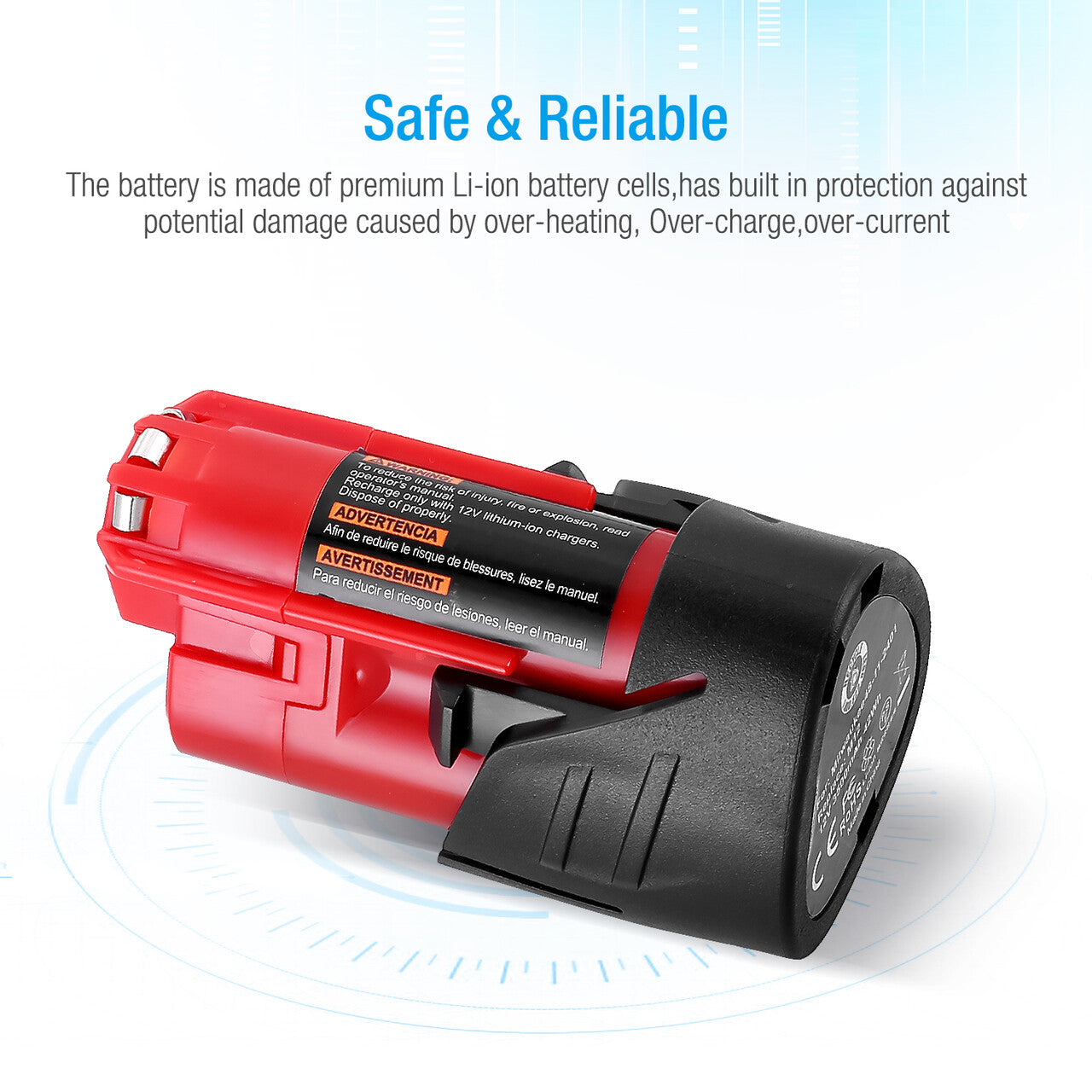 3500mAh 12V Lithium Replacement for Milwaukee 12V Battery