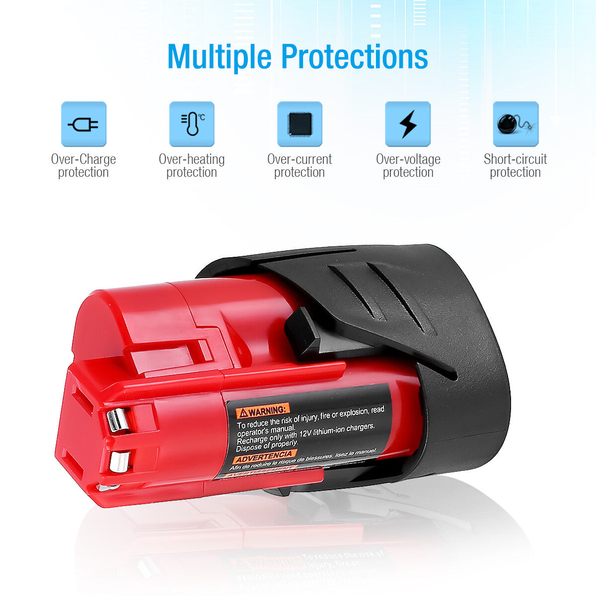 3500mAh 12V Lithium Replacement for Milwaukee 12V Battery