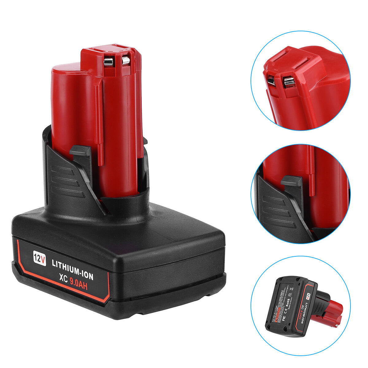 9.0Ah Extended Capacity Milwaukee M12 12V Lithium Battery Replacement