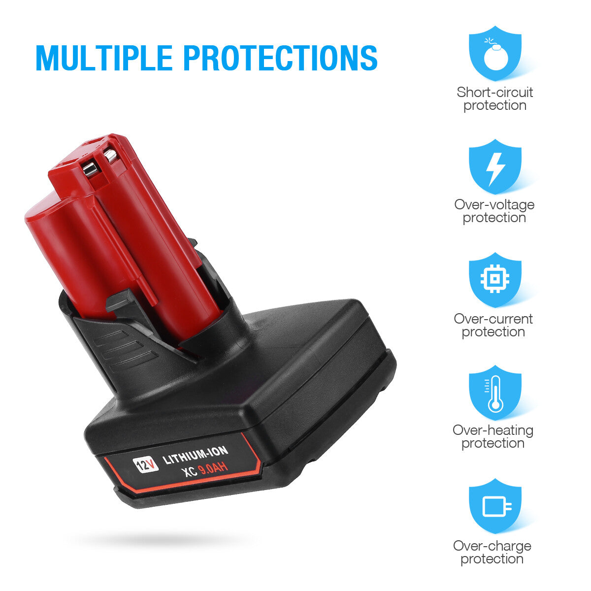 9.0Ah Extended Capacity Milwaukee M12 12V Lithium Battery Replacement
