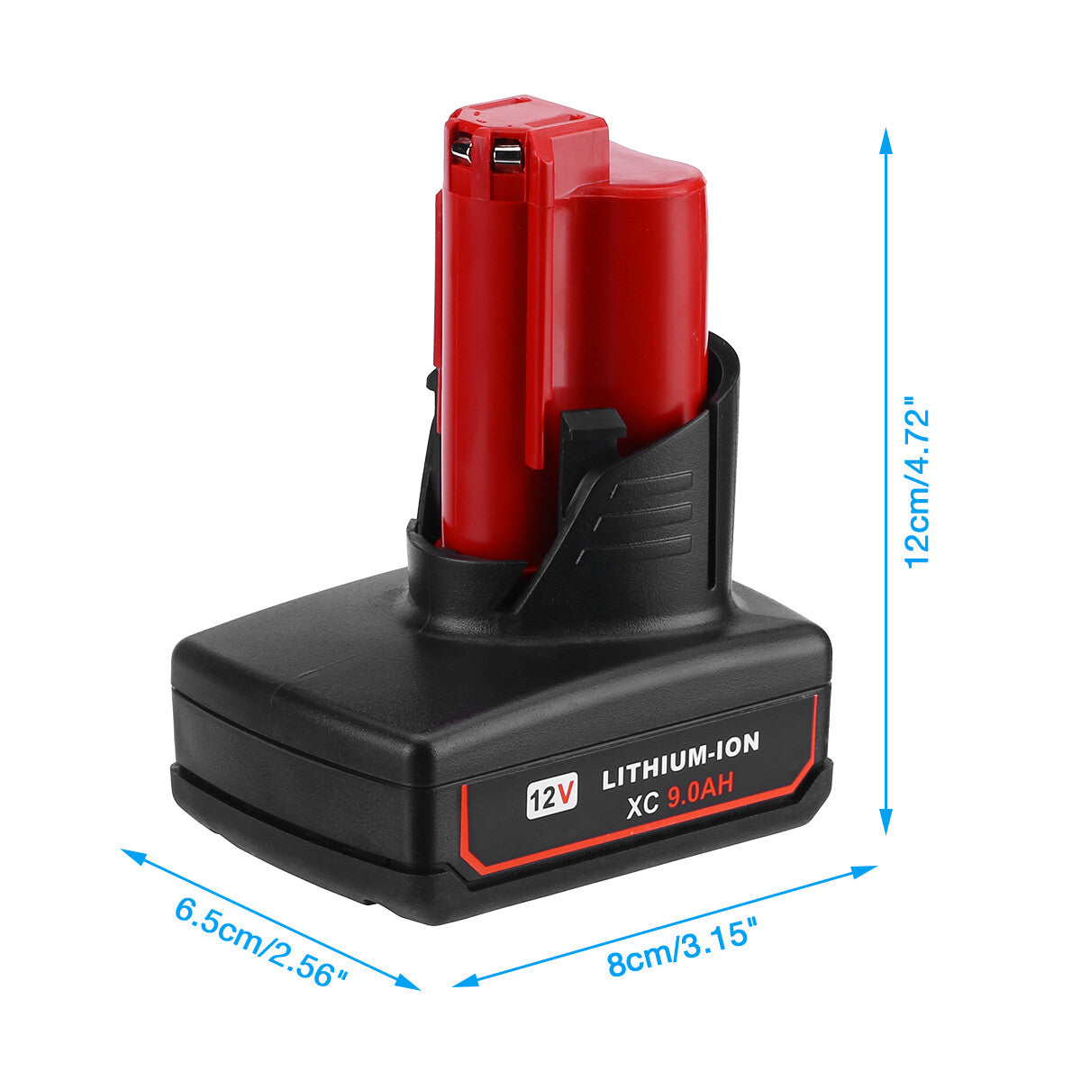9.0Ah Extended Capacity Milwaukee M12 12V Lithium Battery Replacement