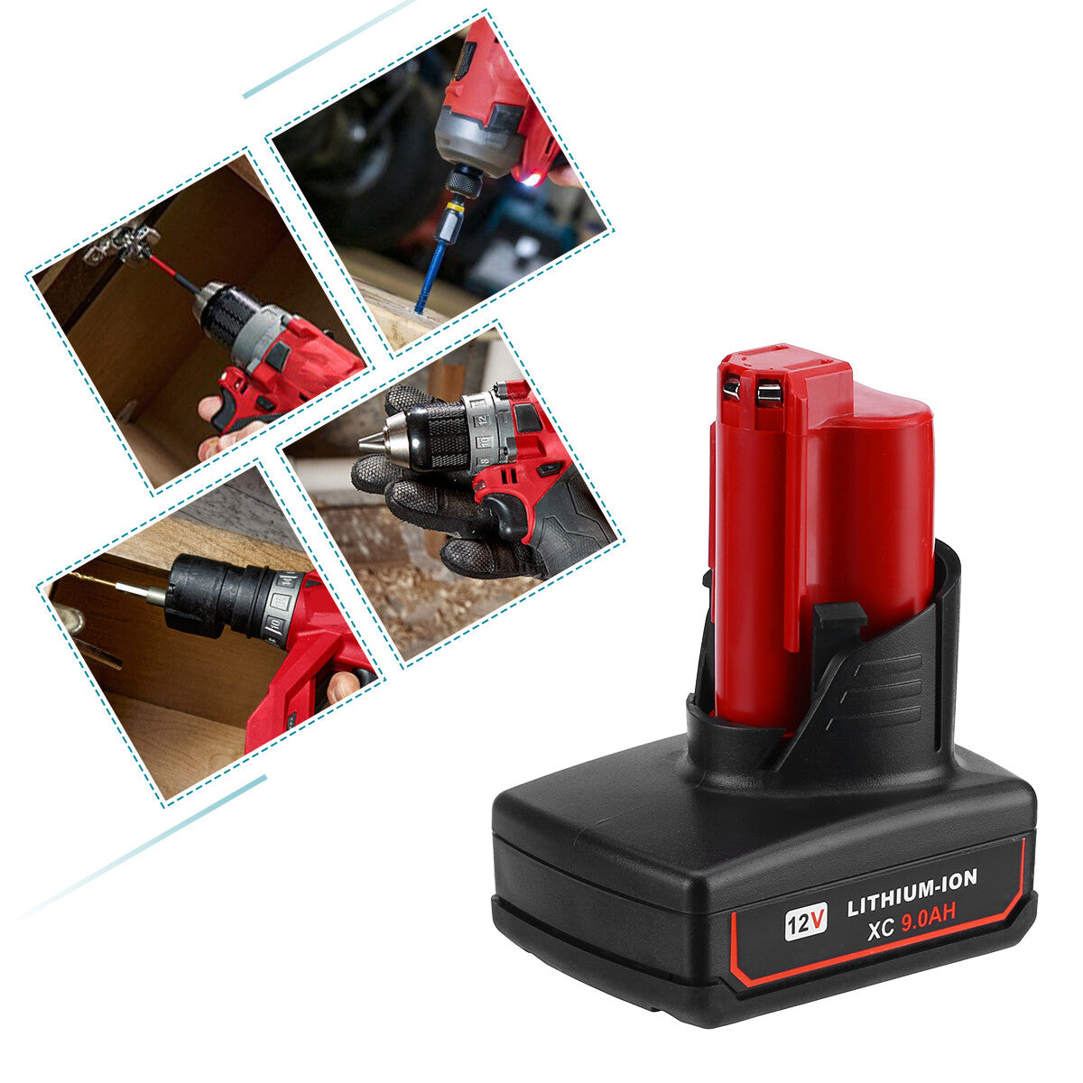 9.0Ah Extended Capacity Milwaukee M12 12V Lithium Battery Replacement