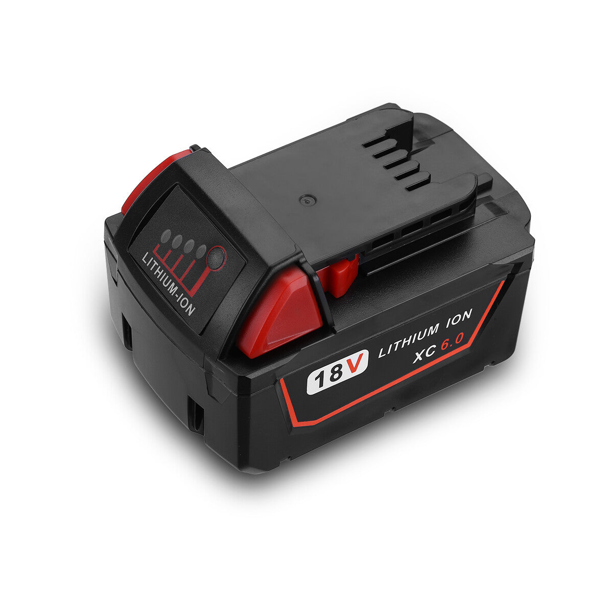 6.0Ah Replacement M18 Battery 2-Pack – Compatible With Milwaukee 18V Tools, Fits 48-11-1860 / 1850 / 1828 / 1820 / 1815, LED Indicator, CE/FCC/RoHS