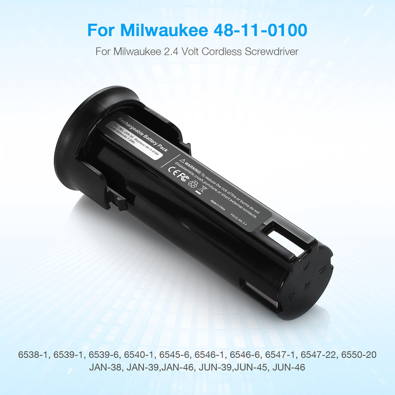 3.0Ah 2.4V NICD Battery 48-11-0100 for MILWAUKEE Cordless Screwdriver