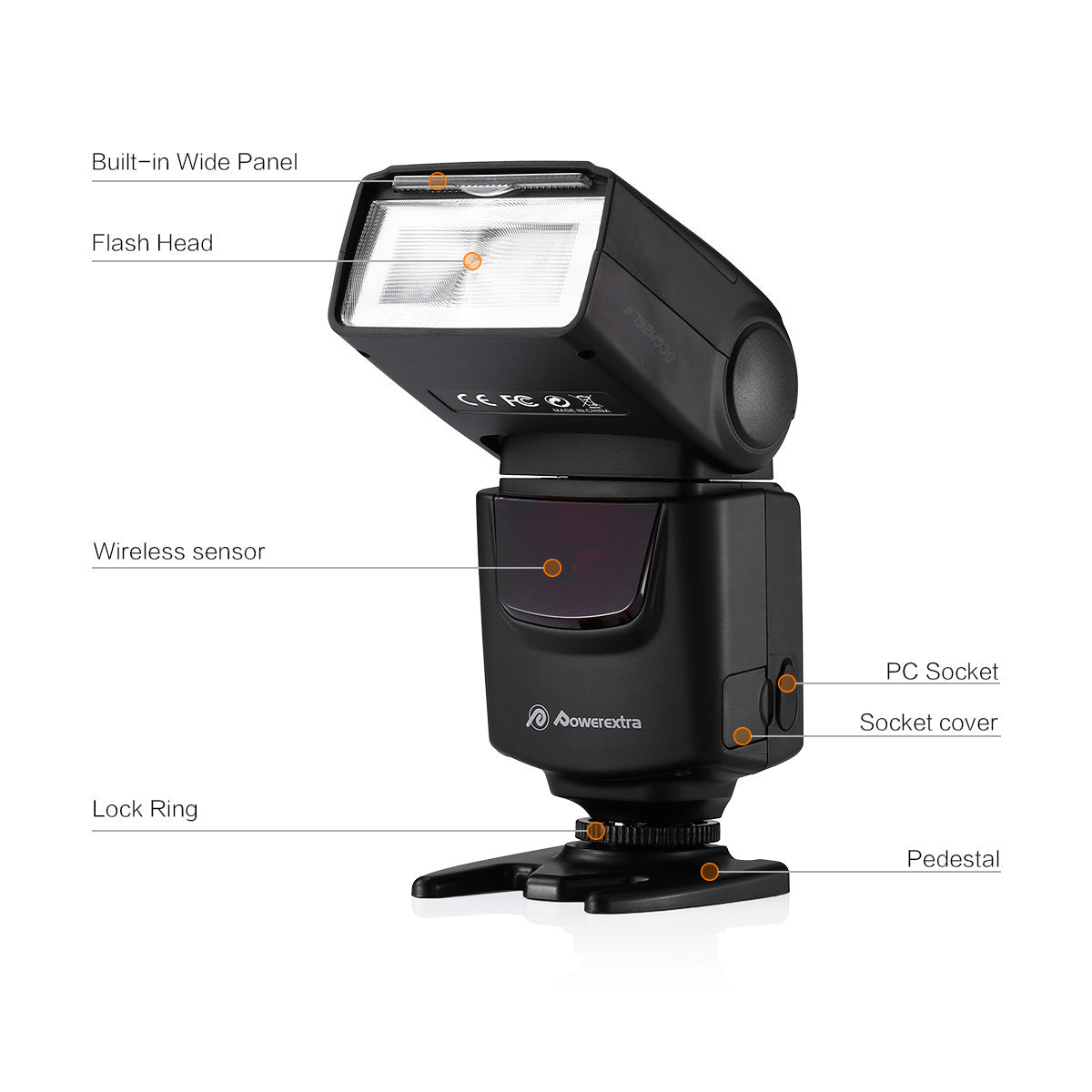 Powerextra Professional DF-400 Speedlite Camera Flash for DSLR Cameras