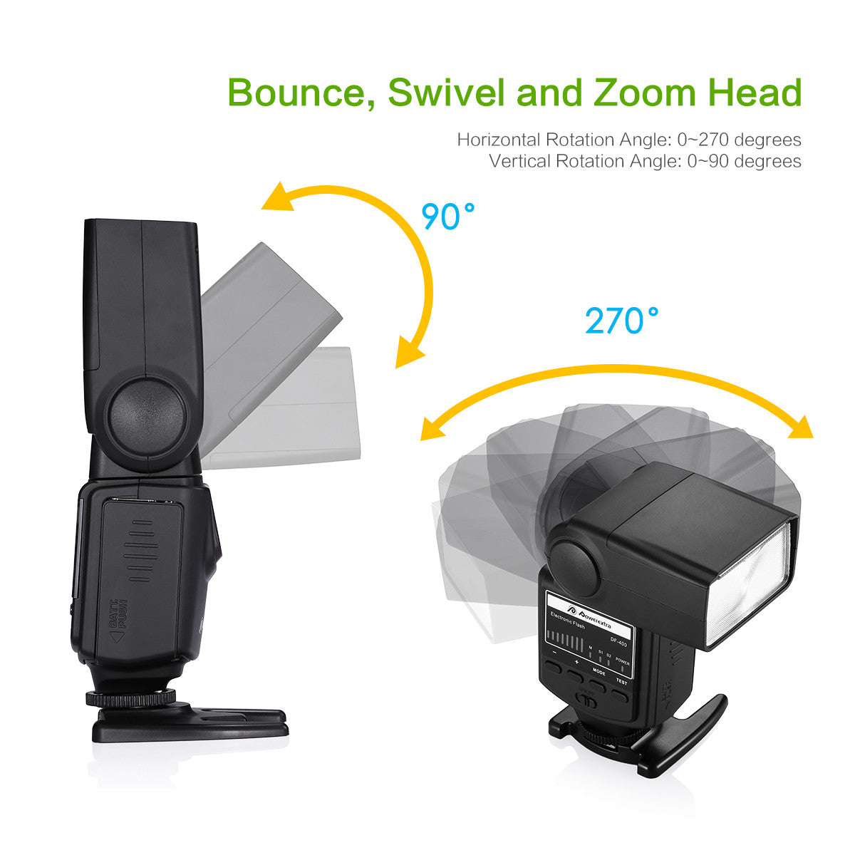 Powerextra Professional DF-400 Speedlite Camera Flash for DSLR Cameras