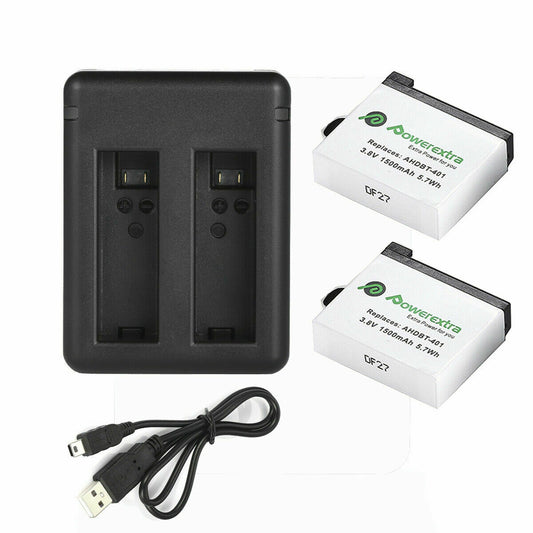 1500mAh AHDBT-401 Battery and Dual Charger For GoPro AHDT401 AHDBT-401