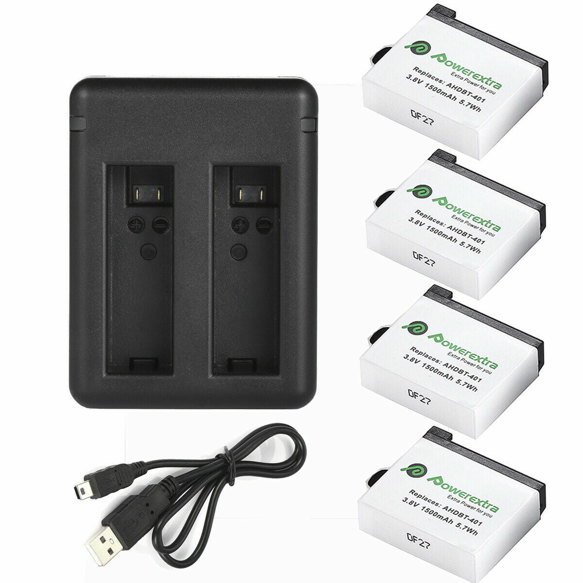 1500mAh AHDBT-401 Battery and Dual Charger For GoPro AHDT401 AHDBT-401