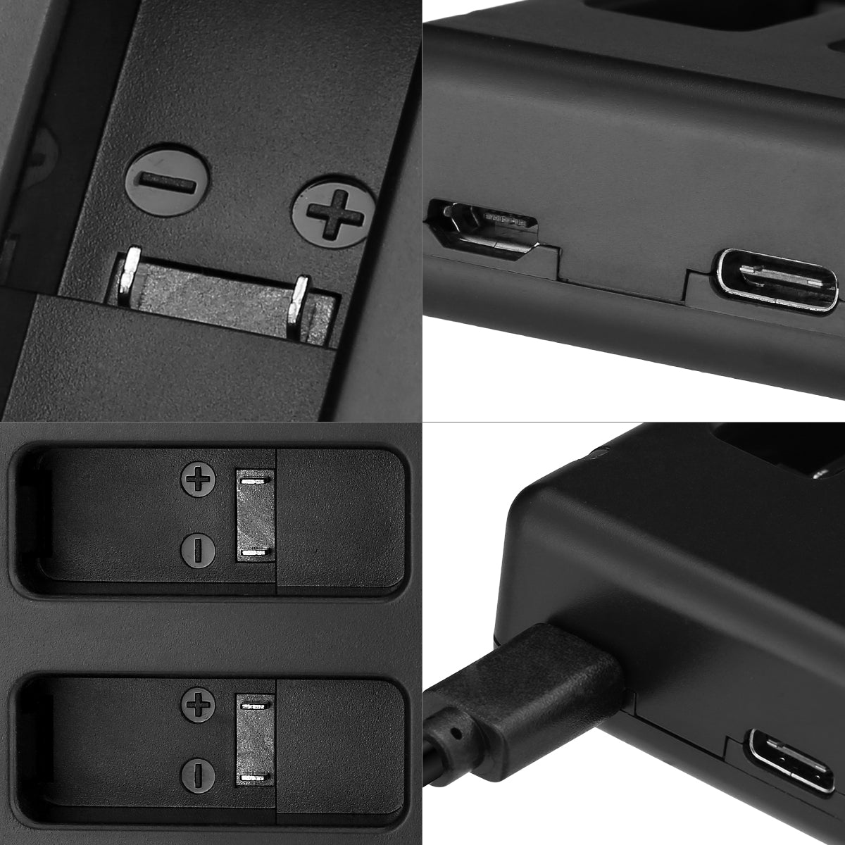 Powerextra Dual Battery Charger with Micro USB Cable for GoPro