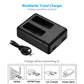 Powerextra Dual Battery Charger with Micro USB Cable for GoPro