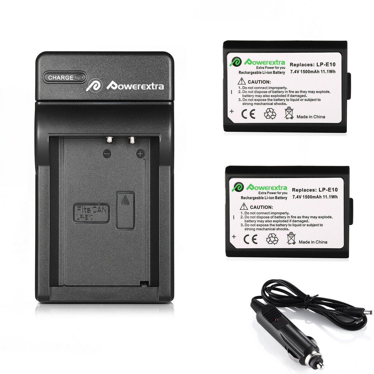 Powerextra LP-E10 Battery and Dual USB Charger Compatible With Canon