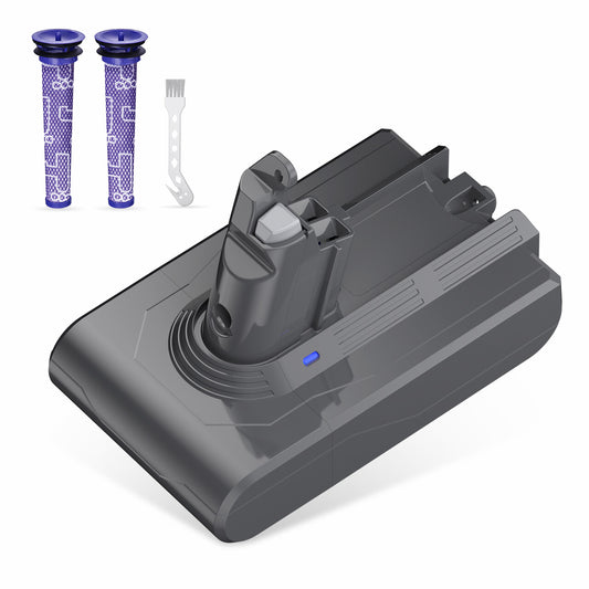 Upgrade Dyson V6 Replacement Battery 3.5Ah 21.6V with 2Pcs Filters & 1Pc Brush