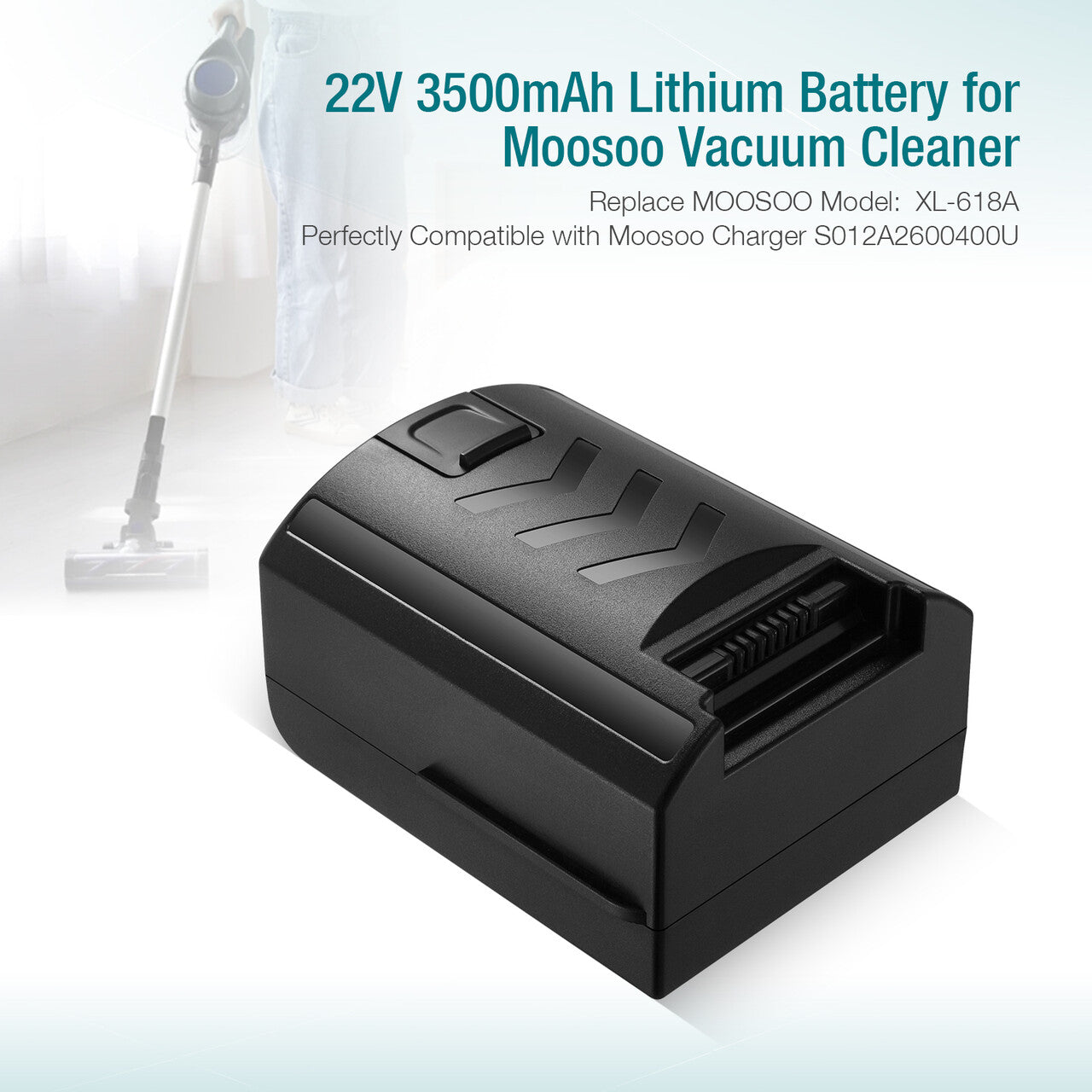 MOOSOO 22V Replacement Battery for XL-618 XL-618A