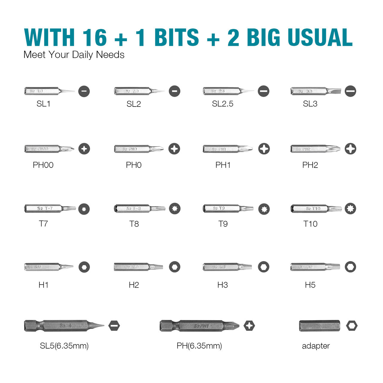 POWEREXTRA 16W Drill Compact Mini Cordless Electric Screwdriver Set