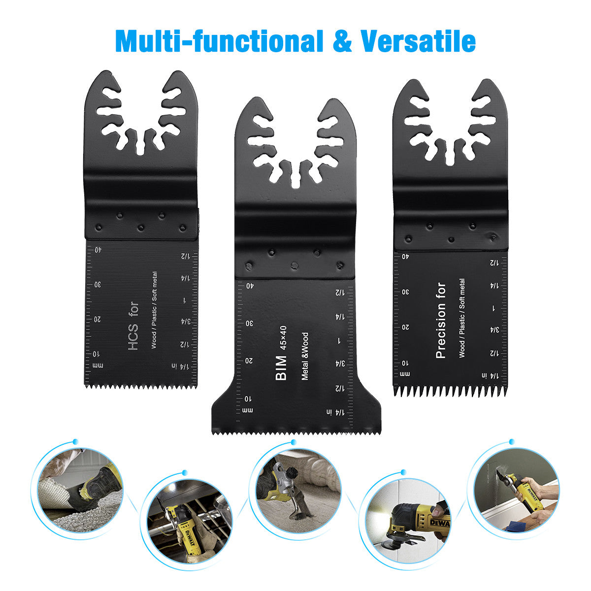 Powerextra 15PCS Multi-tool Oscillating Saw Blades Set