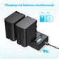 Powerextra Replacement Sony NP-F970 Battery and Dual Charger with USB LCD Display