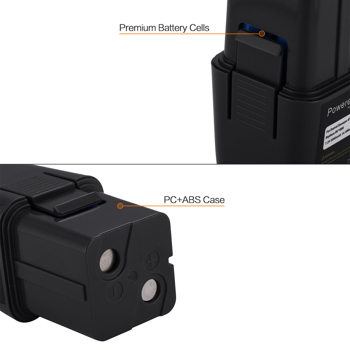 Powerextra 7.2V 2000mAh Replacement Battery for Ontel Swivel Sweeper G1 G2
