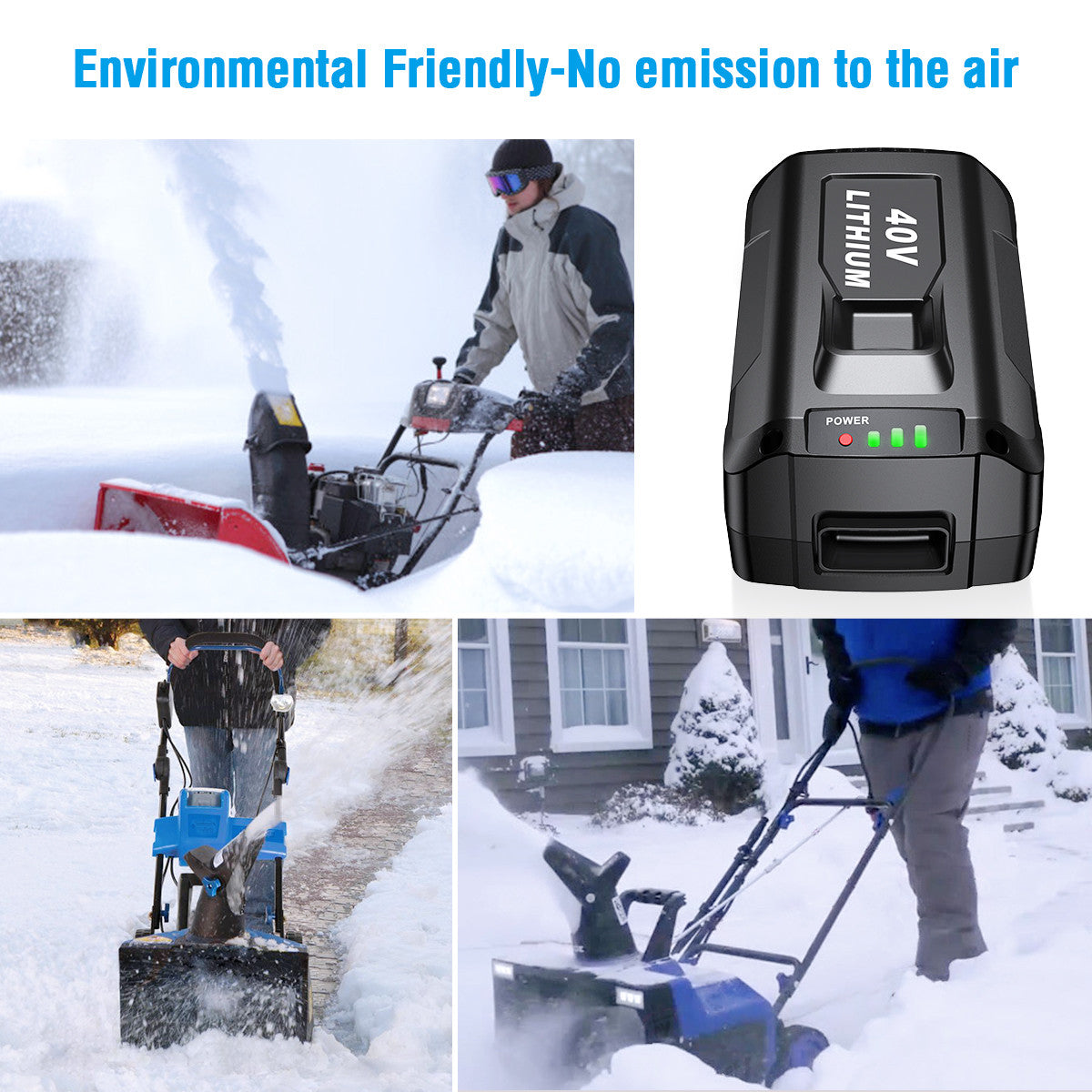 Powerextra 40V 5000mah Replacement Battery for Snow Joe 40Volt Snow Blower