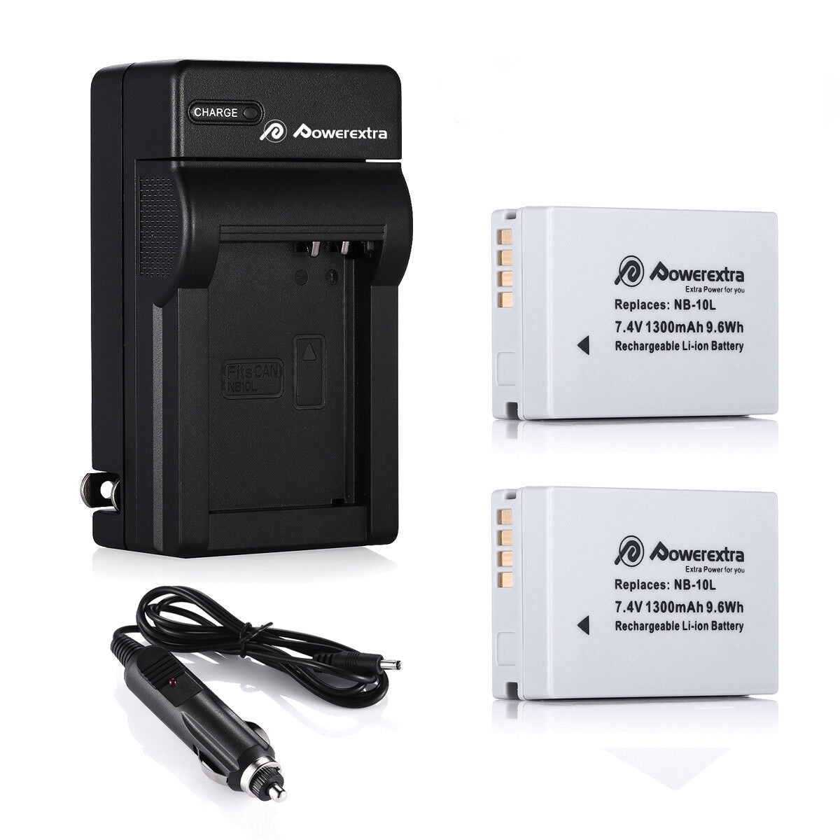 Powerextra NB-10L Battery and Battery Charger For Canon PowerShot